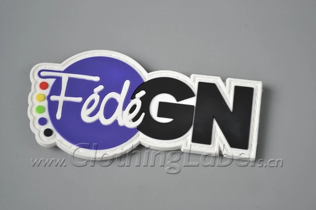 Custom PVC labels debossed or engraved logo rubber patches clothing accessories high quality ...