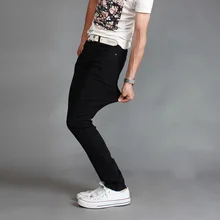 The new 2017 men fashion boutique elastic slim thin foot leisure jeans / Male comfortable casual jeans / Men trousers