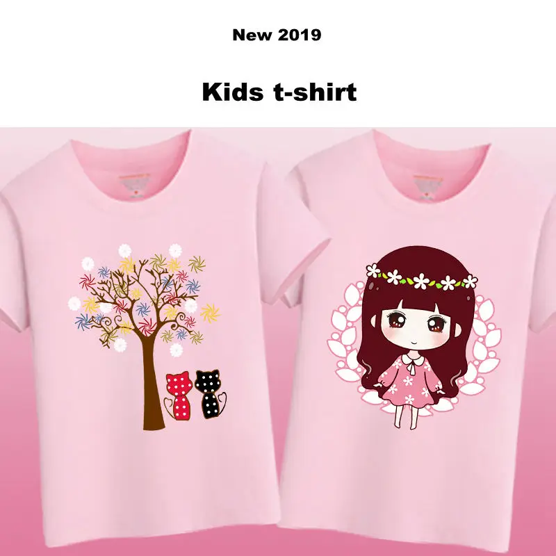 

Fashion Summer Children Clothing 2019 Tee Shirt for Teenage School Girl Cotton Cute Cartoon Baby Shirts Princess Girls T Shirt