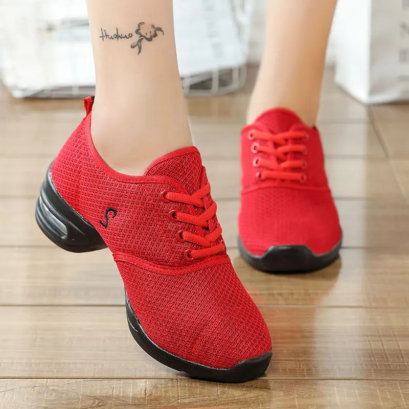 MWY/Женская обувь; Современная обувь для джазовых танцев; Zapatos Salsa Mujer Baile Latino; кроссовки для танцев; женская обувь для занятий танцами - Цвет: Красный