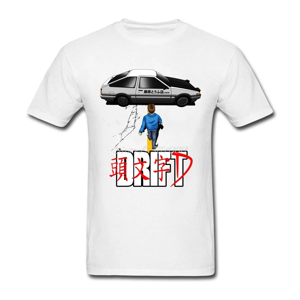 Футболка мужская Drift Initial D AE86 хлопковая тенниска с круглым вырезом и короткими