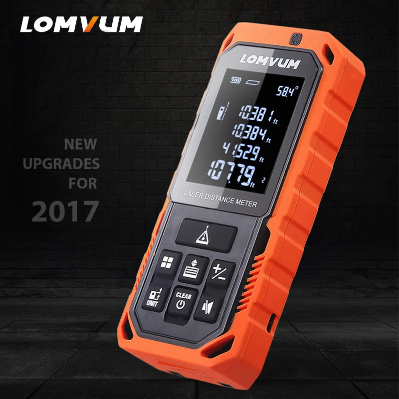 LOMVUM New Arrival 100M LD Rangefinders Digital Rechargeable Battery Auto Level Laser Distance Meter Measurement Instruments