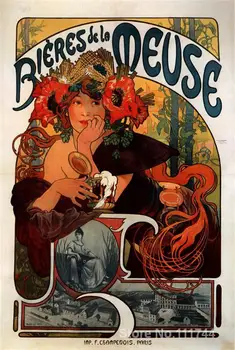 

Beer of the Meuse Alphonse Mucha painting Decorative art Handmade High quality