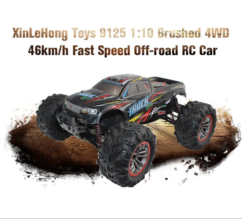 XinleHong 9125 1/10 2,4G 4WD 46 км/ч Высокая Скорость гоночный автомобиль RC автомобилей короткие ТРАКА Водонепроницаемый игрушки дистанционного Управление модели