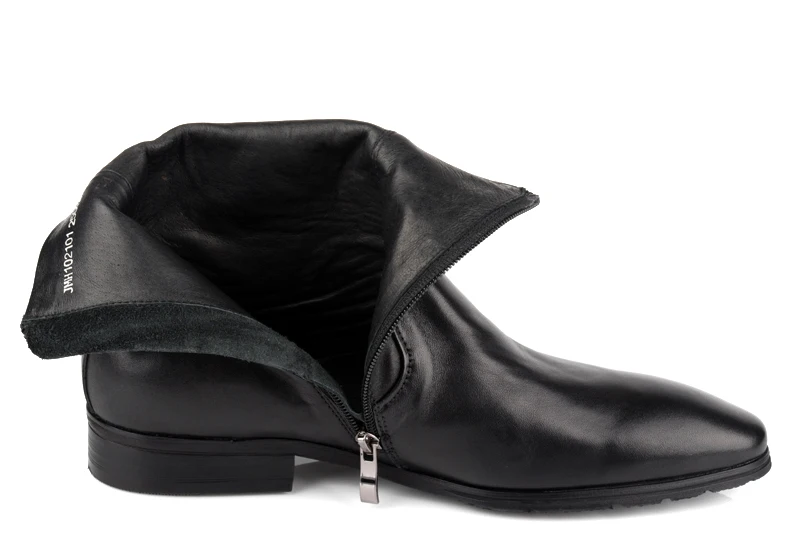 Качественные модные черные ботинки; мужские Ботильоны; зимняя обувь из натуральной кожи; мужские мотоботы