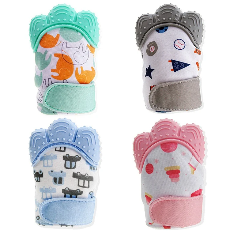 

Infant Baby Cartoon Teethers Molar Silicon Gloves Eat Fingers Soft Gel Baby Teething Mittens Chewable Nursing BPA Free