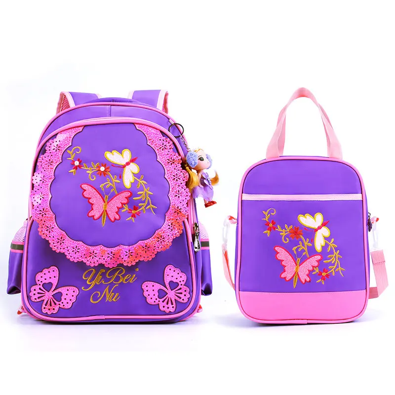 Детские школьные рюкзаки для девочек с милой бабочкой, школьный рюкзак для девочек, Водонепроницаемый детская школьная сумка 2 шт./компл. Новая мода