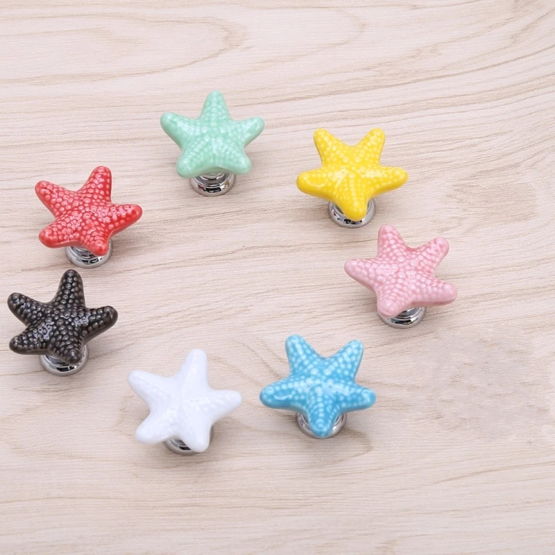 1Pc-Starfish-Cabinet-Knob-Handle-Ceramic-Door-Cupboard-Drawer-Kitchen-Pull-Home-Decor