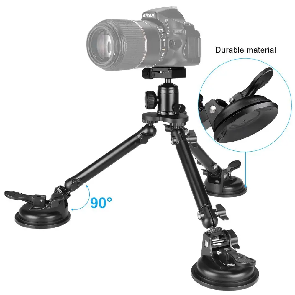 Triple Vacuum Suction Cup Heavy Duty Camera Holder Mount for Canon