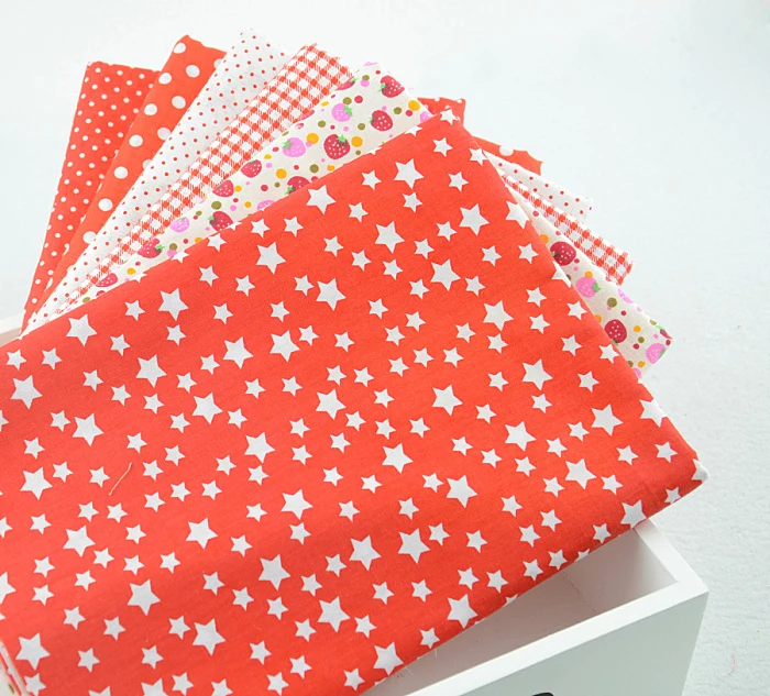 FREE SHIPPING 50CM*50CM 7 Prints Assorted Red Collection Cotton Sewing Fabric Diy Cloth for Patchwork Quilting Tilda W1A3 4|sewing cloth|cloth