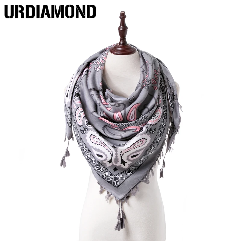 

URDIAMOND New Warm Women Scarf Square Scarves Female Wraps Winter Autumn Tassel Printed Girl Shawls Blanket Scarf Dorp Shipping