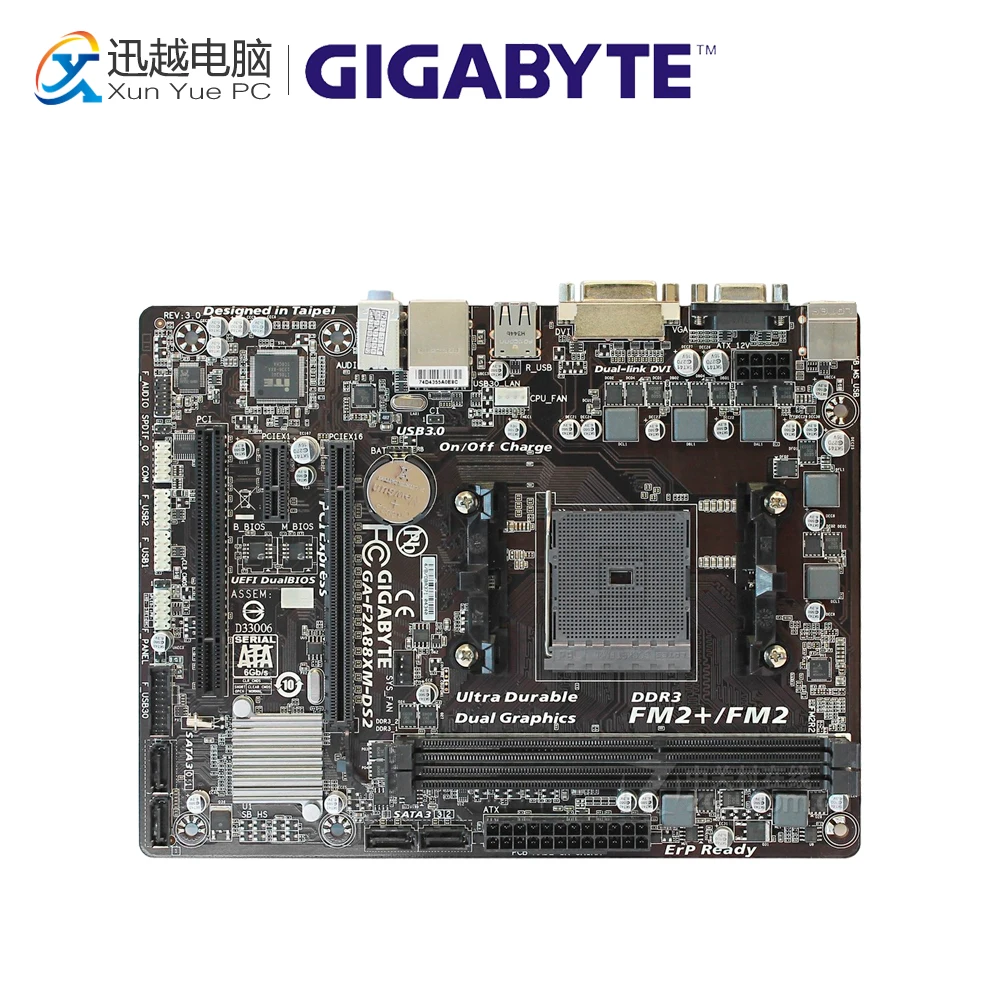 

Gigabyte GA-F2A88XM-DS2 Desktop Motherboard F2A88XM-DS2 A88X Socket FM2 64G DDR3 SATA3 USB3.0 Micro ATX