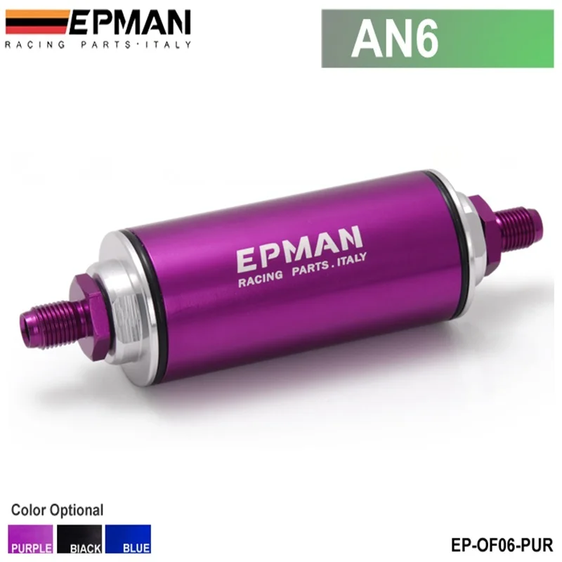 Универсальный гоночный алюминиевый синий AN6 топливный фильтр с высоким потоком N/A турбо супер заряд AF-OF06-BL - Цвет: Фиолетовый