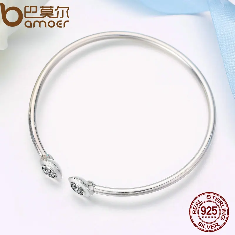 Tanie # NO LOGO # autentyczne 100% 925 srebro łańcuch podpis, wyczyść CZ mankiet bransoletki moda biżuteria srebrna PAS918