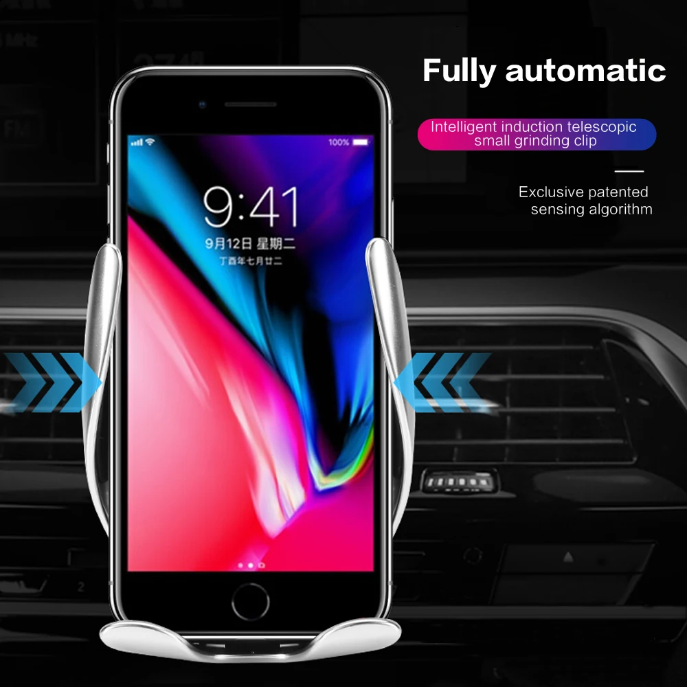 Мобильный телефон gps-навигатор Автомобильный кронштейн Беспроводная зарядка автомобильное зарядное устройство вращающийся на 360 ° Автомобильный кронштейн для телефона вентиляционный кронштейн
