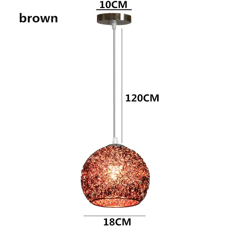 Современный светодиодный светильник 18 см с разноцветными шариками, металлический подвесной светильник, подвесной светильник в скандинавском кофейне для гостиной, столовой, бара, спальни - Цвет корпуса: brown
