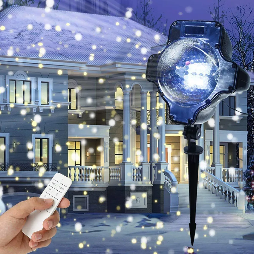 Beste IP65 Waterdichte Outdoor Moving Sneeuwval Laser Projector Lamp Sneeuw Kerstvakantie Decoratie Tuin Landschap Gazon Lamp