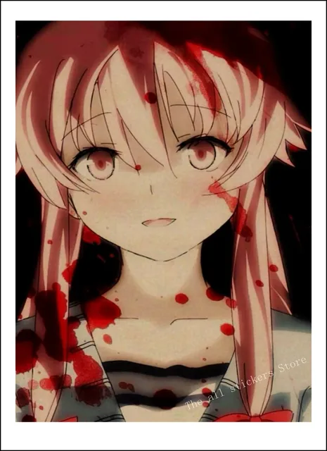 Future Diary Mirai Nikki Amano Yukiteru Gasai Yuno kraft poster retro  Poster wall sticker Japanese Anime Poster/904 - AliExpress