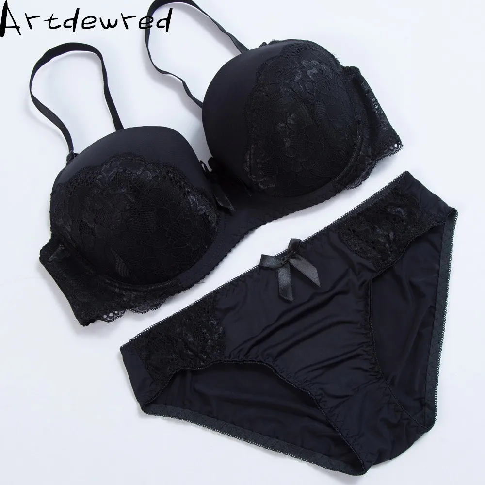 ARTDEWRED Women Sexy Bralette Big Size Bra Set Lace Underwear Bras 75 80 85 90 95 D E Intimates Female Bh Tops Lingerie Sets bra and thong set Bra & Brief Sets