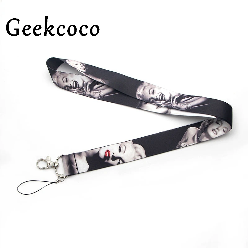 

Marilyn Monroe movie star keychain Accessories Safety Breakaway Mobile Phone ID Badge Holder key Strap Neck lanyard Camera J0271