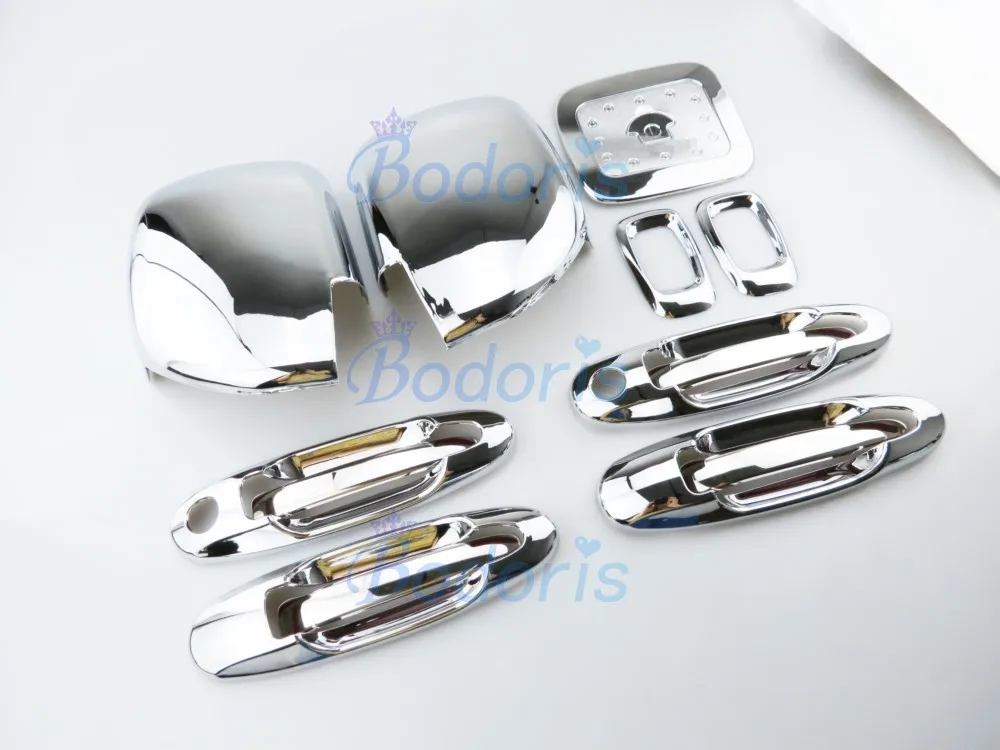 

13 Pieces Chrome Rear View Side Lamp Gas Box Cap Handle Cover 1998-2017 For Toyota Land Cruiser 100 Lexus LX470 Accessories