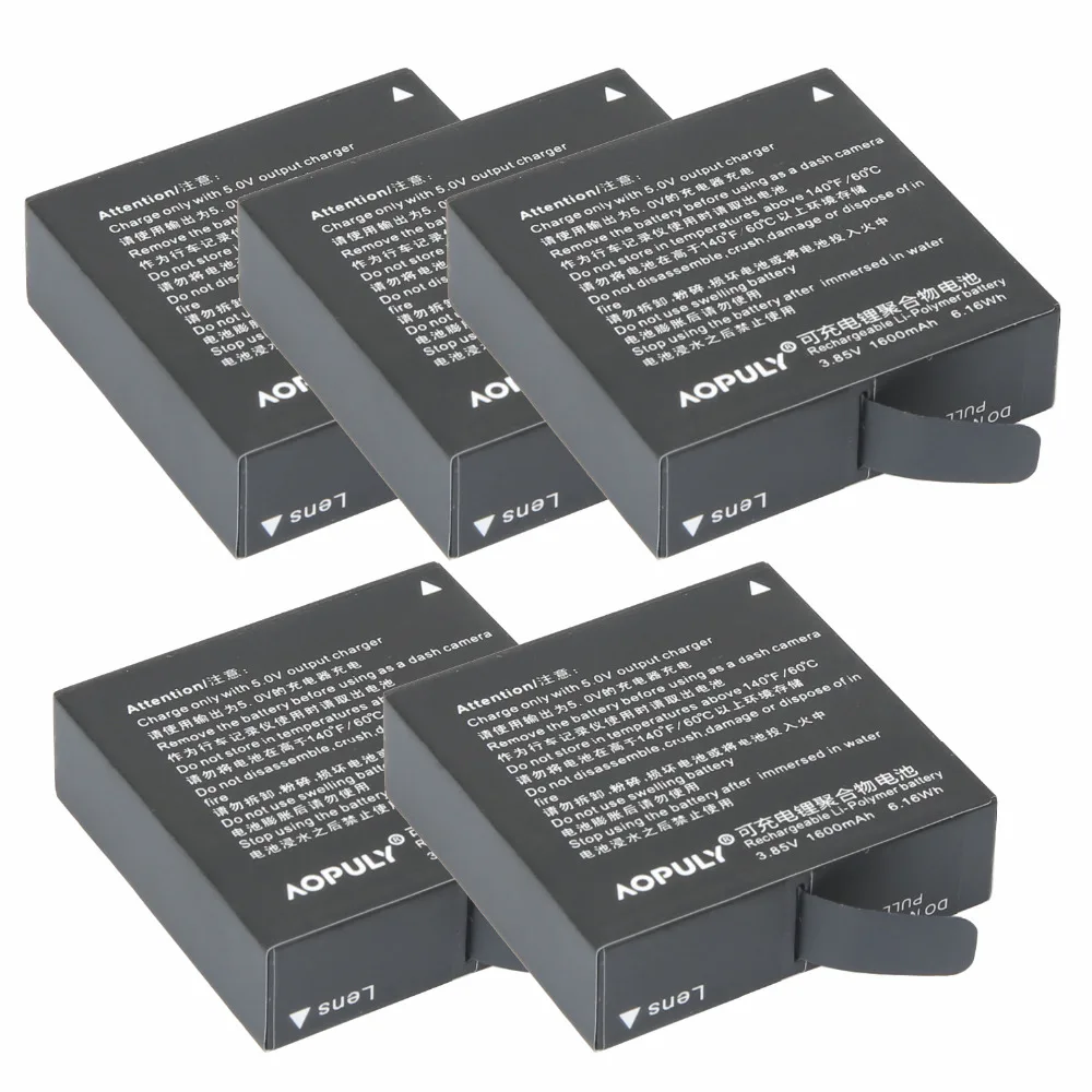 

5 Pcs Original AZ16-1 Xiaomi Yi 2 4K battery For XiaoYi 2 4K Xiaomi Yi II action camera Accessories