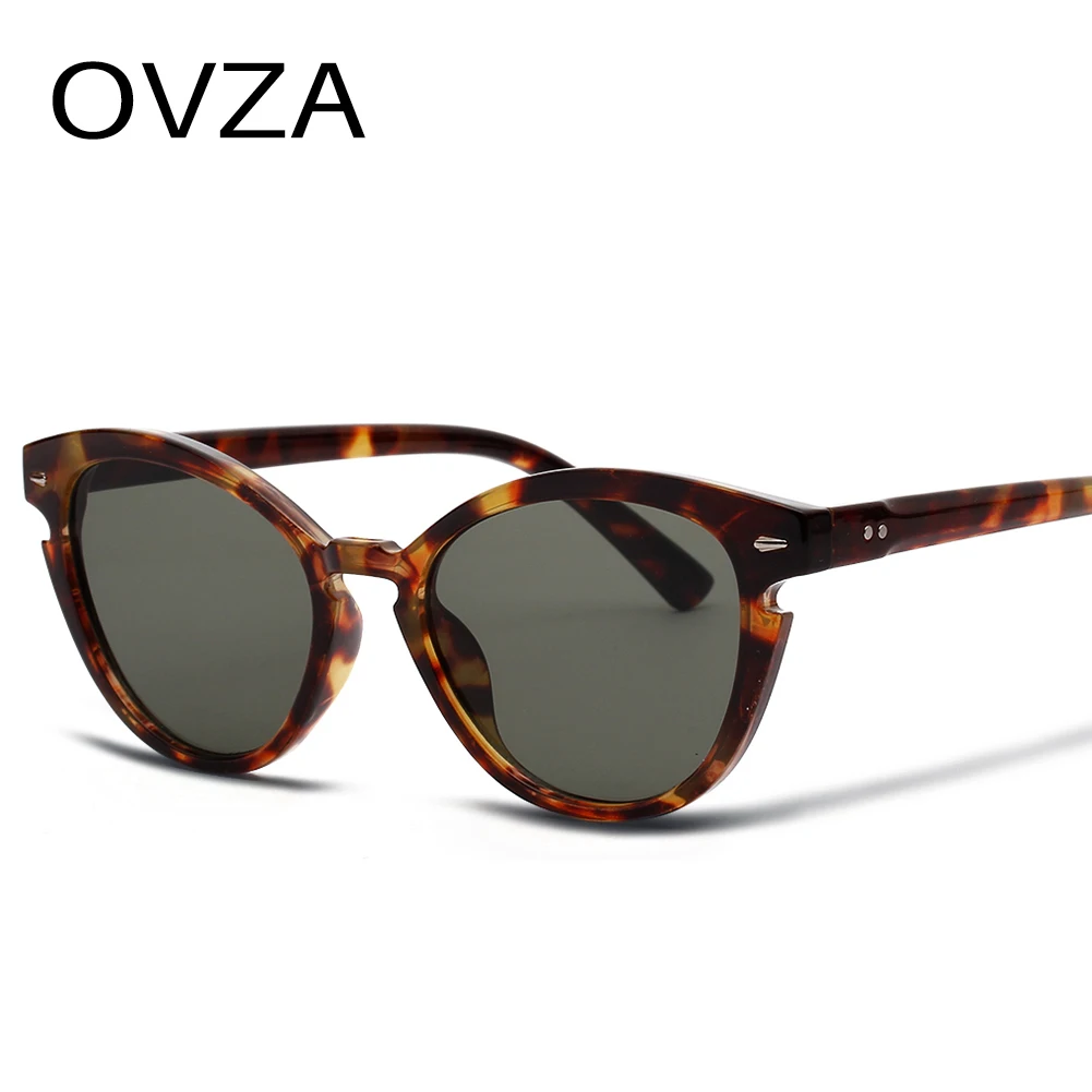 OVZA, Ретро стиль, кошачий глаз, солнцезащитные очки для женщин,, брендовые, дизайнерские, Ретро стиль, уф400, роскошные очки для девушек, высокое качество, S0065