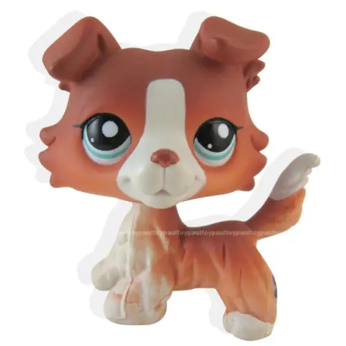 

Littlest Pet Brown Collie Dog Puppy Blue Eyes Figure LPS Rare Toy #1542