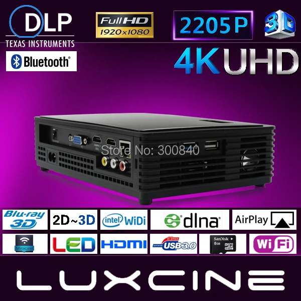 Luxcine 3D из светодиодов проектор Z2000SD смарт android 4 К домашнего кинотеатра|projector