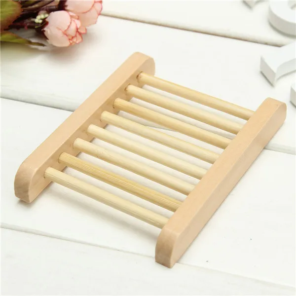 

SBLE Wood Handmade Kitchen Bathroom Home Sink Sponge Holder Tub Storage Rack Trapezoid Wood Soap Dishes Bathroom Accessories