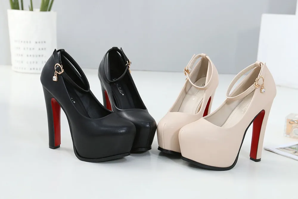 NIUFUNI/женские туфли-лодочки; свадебные туфли; вечерние туфли-лодочки Mary Jane с ремешком на щиколотке; женская обувь на платформе; обувь для работы на толстом каблуке; Цвет черный, бежевый