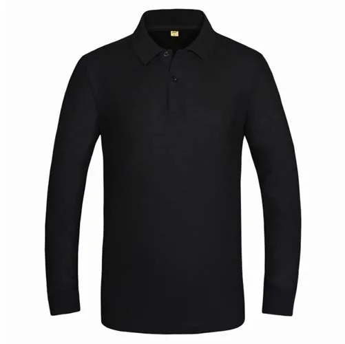 URSPORTTECH рубашка поло мужская размера плюс 3XL весна осень брендовая мужская рубашка поло с длинным рукавом Повседневная мужская рубашка мужские рубашки поло s - Цвет: black