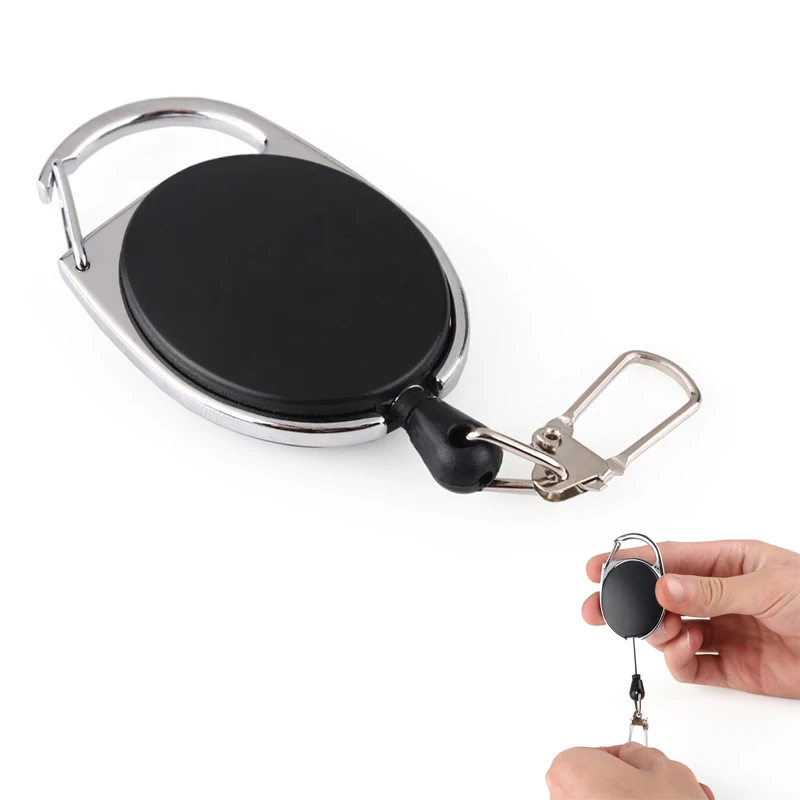 

Retracable Keychain Keyring Anti-lost Anti-theft Wire Rope Spring Buckle Outdoor Survival Camp Tool LCC77