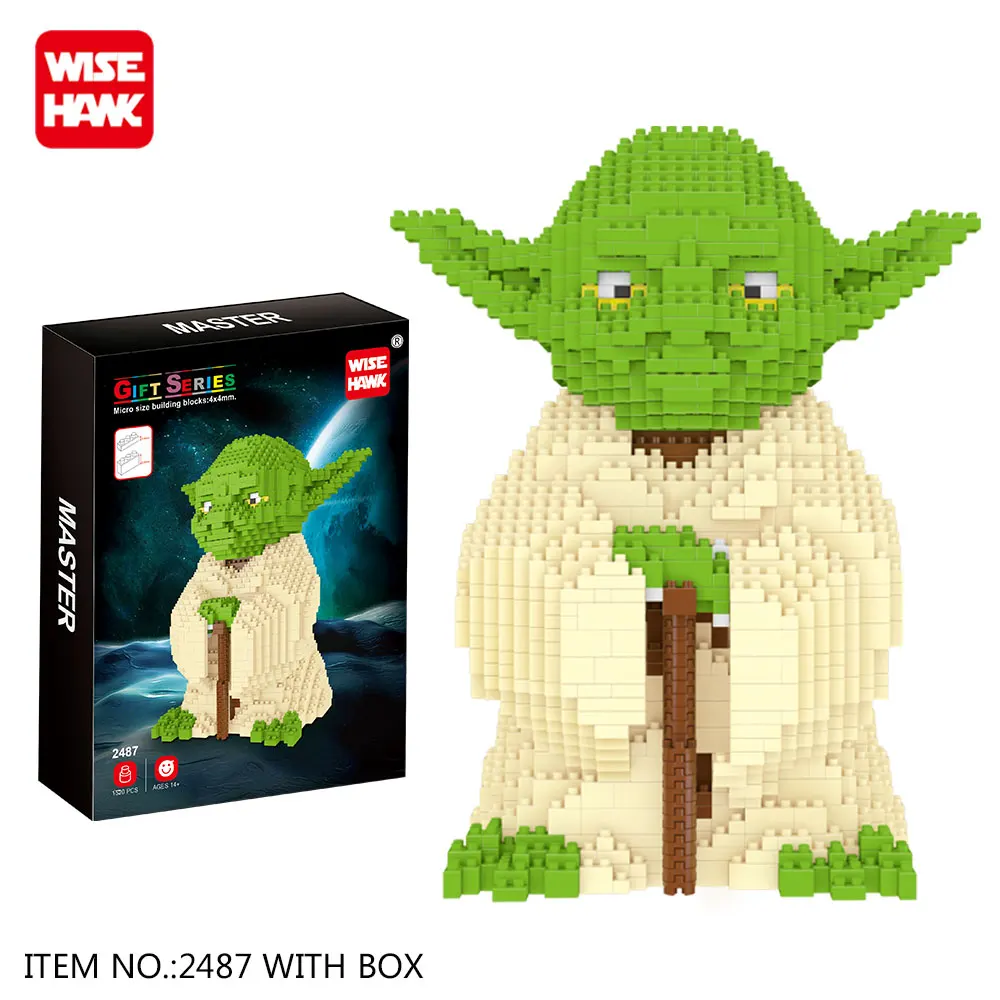 Wisehawk Yoda, большие размеры, фигурки американского аниме, 1520 шт., строительные блоки, сборная модель DIY, кирпичи, миниблоки, подарки, игрушки для детей