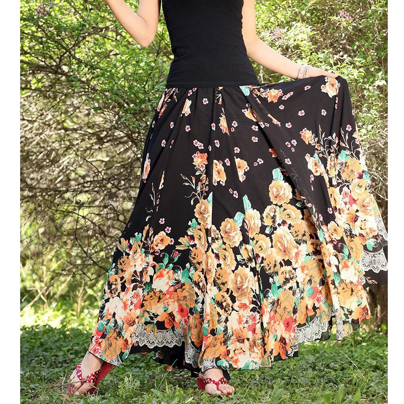 2018 новое летнее платье плюс Размеры 6XL 5XL 4XL 3XL 2XL XXXXL в богемном стиле из шифона с цветочным принтом в виде большого цветка пляжные юбки