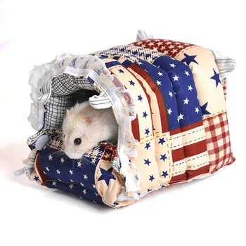 

Cute Small Animal pet Rabbit Guinea Pig house super Hamster rat squirrel winter warm hanging House cage Nest Hamster accessory