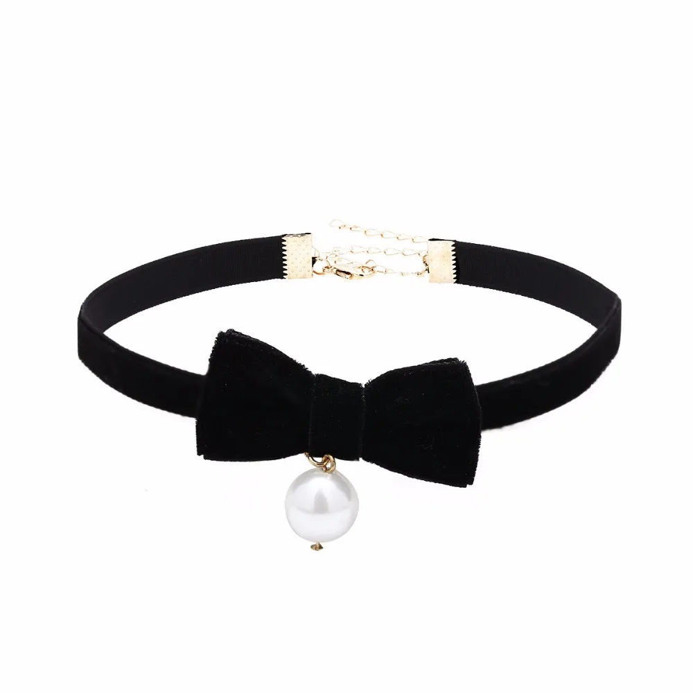 Trendy Women Velvet Choker Necklace Fashion women Puck black leather hot mails silver necklaces False collar Gothic Costume Jewelry-3 (8)