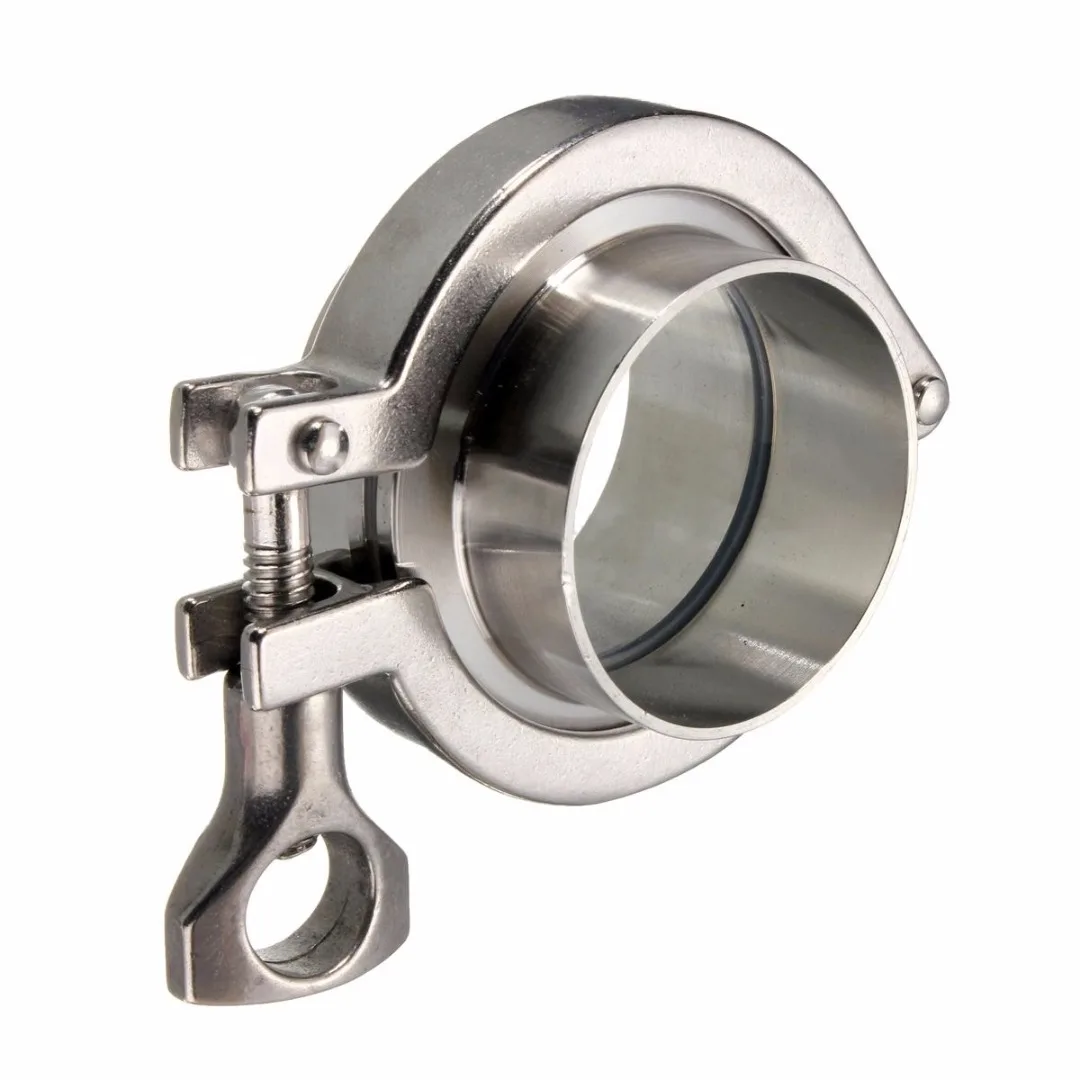 2pcs 304 Stainless Steel Sanitary Pipe Weld Ferrule + 1pc Tri Clamp