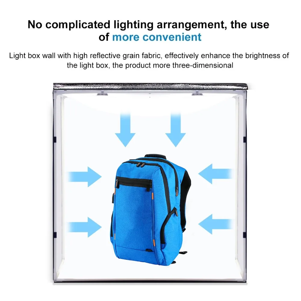 PULUZ 80*80*80 см лайтбокс складной студийный софтбокс лайтбокс 80 Вт белая световая коробка мини фотостудия съемки палатки коробки