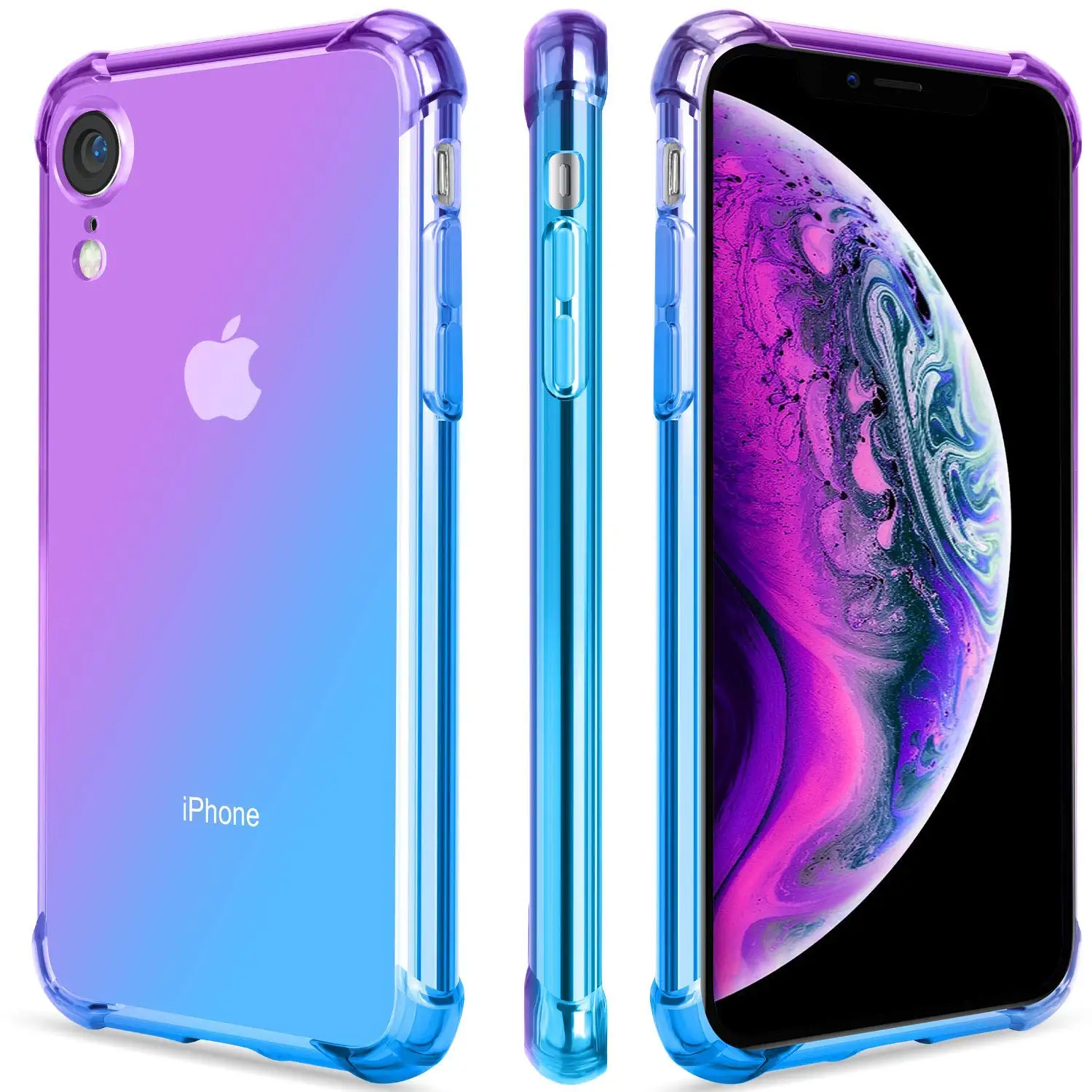 

WEFOR For iPhone XS X 8 Case Clear Cute Gradient Slim Anti Scratch TPU Phone Case Cover Reinforced Corners Shockproof Protective