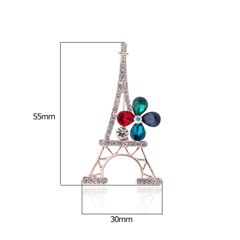 TDQUEEN Париж Эйфелева башня Цветок булавки и броши для женщин вечернее платье костюм воротник золотой цвет булавки ювелирные изделия памятный подарок