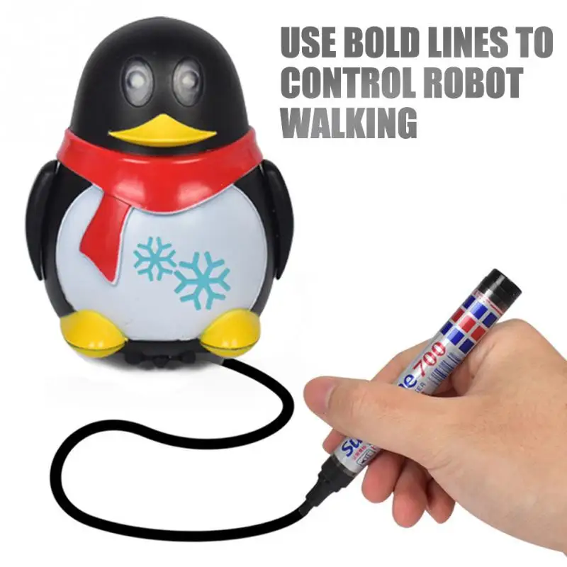 

Inductive Car Diecast Vehicle Magic Pen Toy Cartoon Robot penguin Follow Any Line You Draw Xmas Gifts for Kid