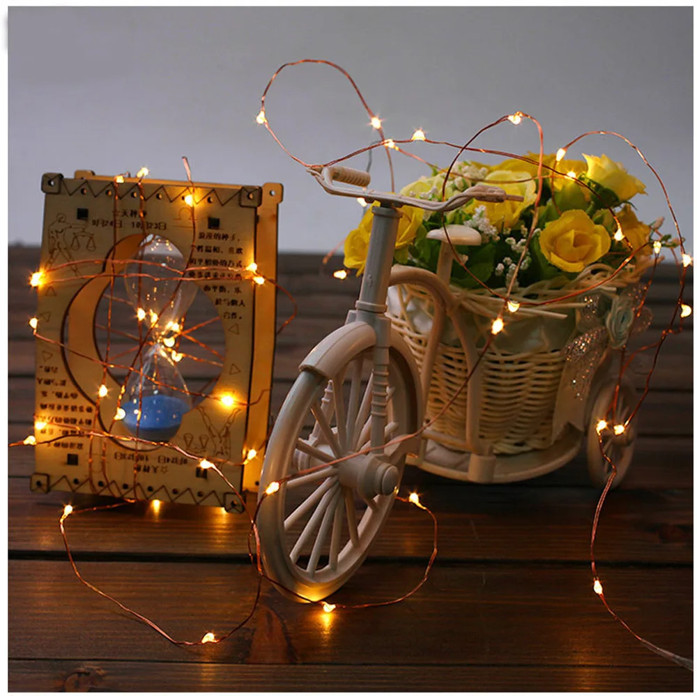 

LED Copper Lamp Christmas Small Lanterns Light Button Battery Copper Wire String 2 meters 5 meters 10 meters