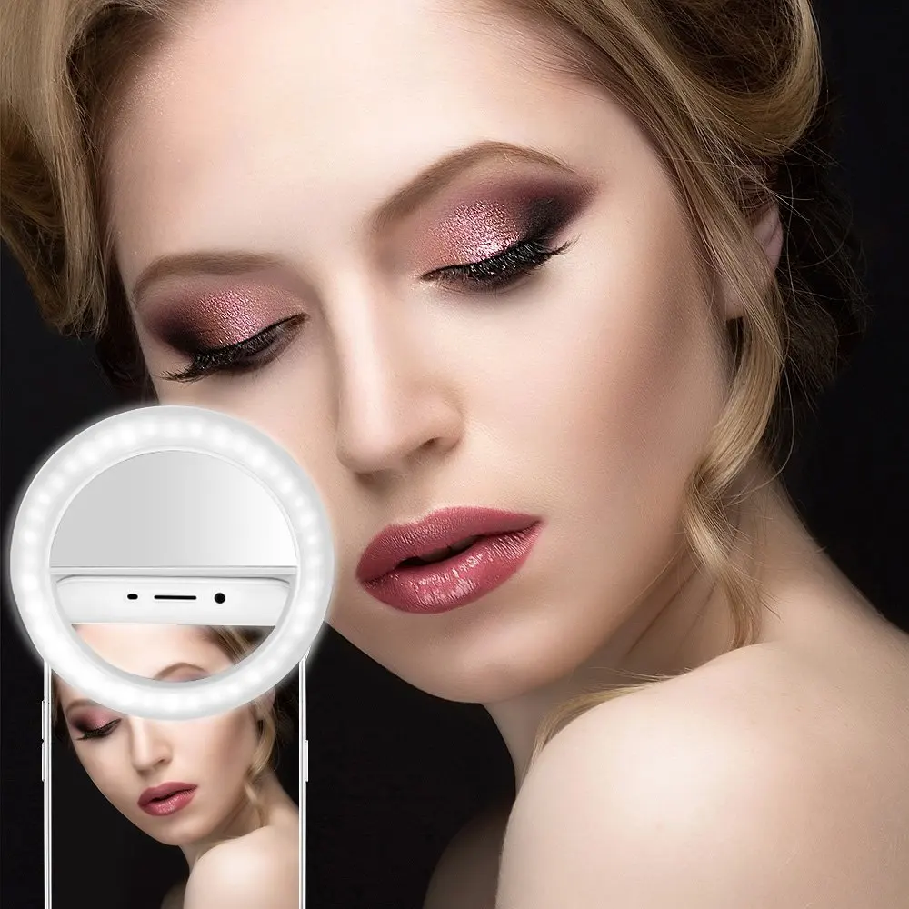 

Portable LED Selfie Makeup Lamp Flash Ring Light Camera Phone Photography Video Night Enhancing for iphone Smartphone Samsung