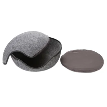 

Egg Shape Dog Cat Bed Cat Sleeping Bag Zipper Winter Warm Pet House All Around Cat Nest With Detachable Cushion Mat