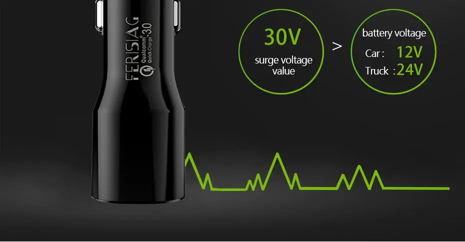 Зарядное устройство Ferising 2-в-1 автомобиля Зарядное устройство Тип usb C Car-Зарядное устройство для телефона Quick Charge 3,0 Зарядное устройство для автомобиля Универсальный USB Зарядное устройство для смартфонов