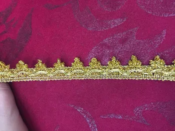 

African lace 300yards XN01# 3-4 cm gold palace ribbon used for wedding dress festival dress decoration ribbon