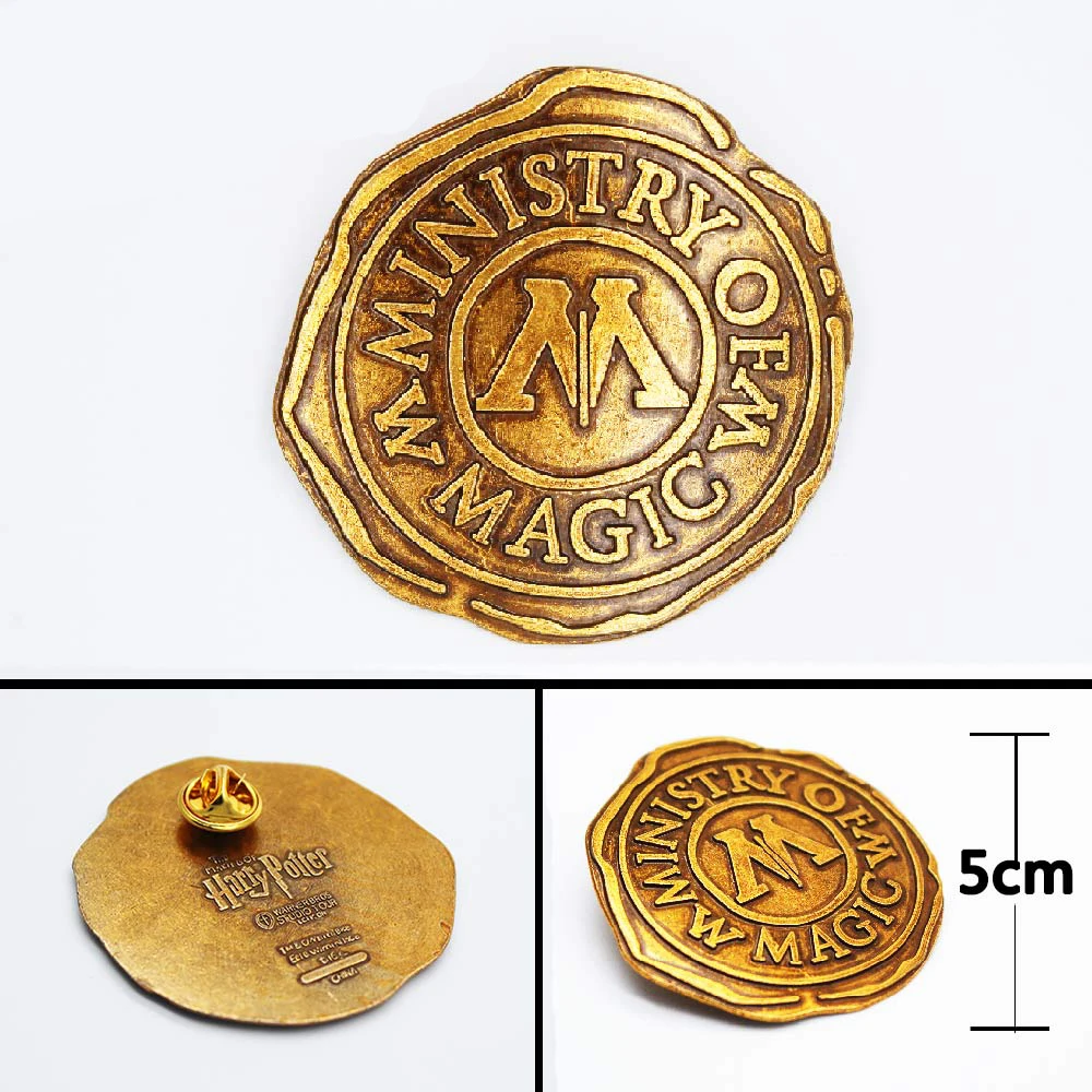 

Wellcomics Harri Potter The Ministry of Magic M.O.M Symbol Metal Badge Brooch Pin Chest Button Ornament Cosplay Collection Gift