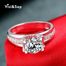 Hollow Wedding Rings engagement anillos de compromiso white gold plated wholesale jewelry for women shine AAA CZ diamond VSR066