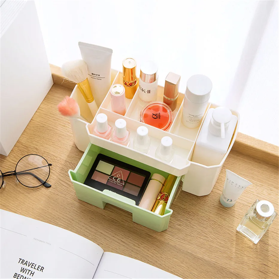 Makeup Cosmetic Storage Box Brush Lipstick Holder Desk Bathroom Organizer Large Capacity Makeup Display Case2